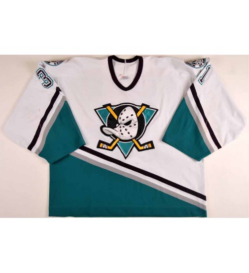 Custom 2001-02 Steve Shields 31 Anaheim Mighty Ducks Game Worn Jersey